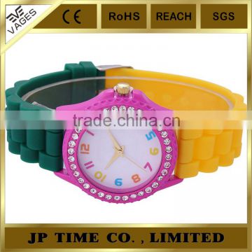 mixed silicone rubber strap OEM teenage girls fashion gift wrist watch