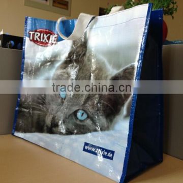 Pet food cute printing pp woven laminated shopping bag