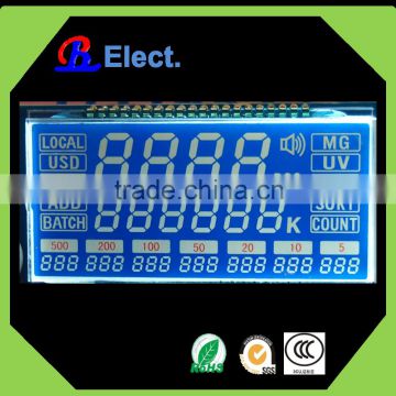transparent negative character flexible white symbol segement character money-counting machine COG lcd display,counter display