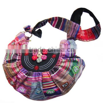 patchwork with hand printing bag b192