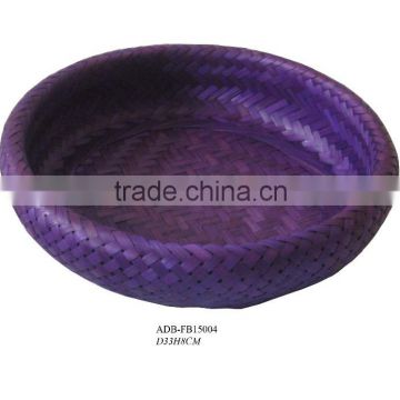purple double layers weaving bamboo basket