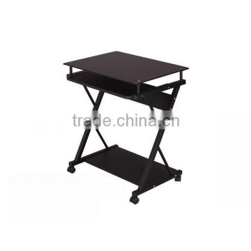 GX-0998G small Black tempered glass top computer desk