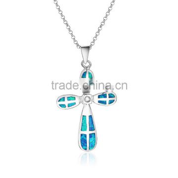 Big Stone Pendant Design Silver Opal Jewelry Necklace SPI013W