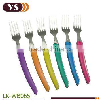 6pcs plastic handle steak fork set