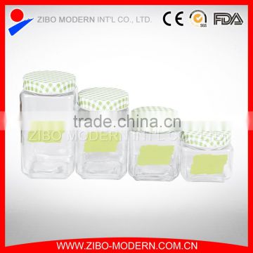Decal Glass Honey Canister Memo Jar Transparent Glass Jar With Lid