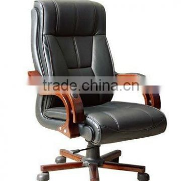 Wooden executive chair with headrest