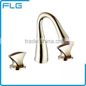 Bathroom 3 Pieces Set Gold Design Washbasin Faucet