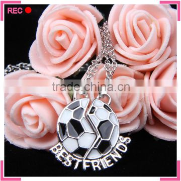 Best friends forever necklaces, football pendant latest model fashion necklace