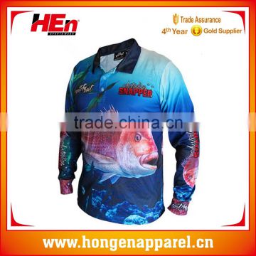 Hongen apparel Dri Fit UPF 35+ Mens Long Sleeve Fishing Shirt With High Performance/Wholesale High quality fishing jersey