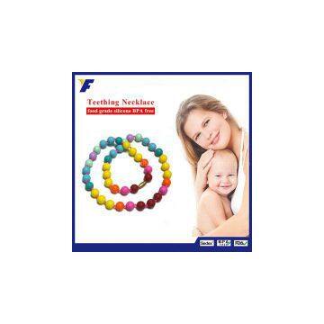 BPA Free Rainbow Silicone Baby Teething Necklace/Silicone Teething Necklace