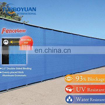 UV bloxked durable HDPE wind protection screen blue plastic privacy fencing shade cloth