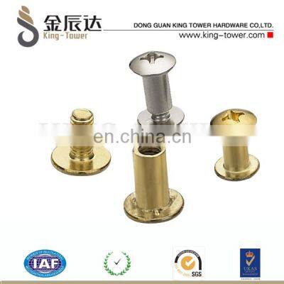 brass flat head binder screw post (with ISO card)