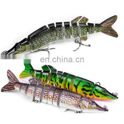 Classic 12.5cm 20g Pike Fishing Baits Hook 9 Segment  Multi Joint Body Pike Lure