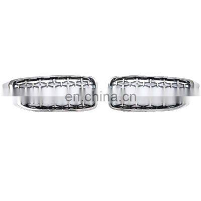 Car Chrome Silver Front Grill Bumper Grille Diamond Kidney Racing Grilles  For BMW 4 Series F32 F33 F36 F80 M3 F82 F83 M4