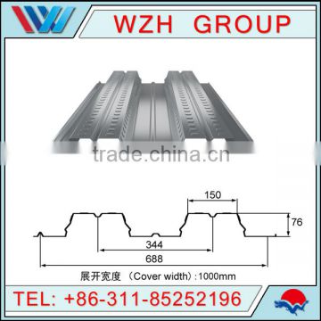 1.0MM 1.2MM Galvanized corrugated steel decking sheet for steel structure building