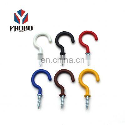 Color Metal Ceiling Drill Coated Cup Open Eye Screw Hook Great for Indoor Outdoor Use