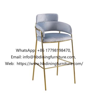 Tall velvet bar chair