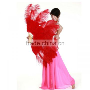 Fashionl Red White and Blue Ostrich Feather Fan in Big Size