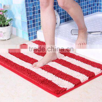 non slip soft Shaggy chenille washable bathroom carpet