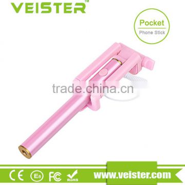 2015 Promotion Custom Pocket Selfie Stick With Cable