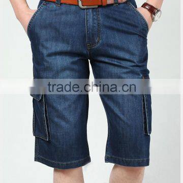 men's summer new design cargo half pants cotton/polyester indigo hombres jeans pants shorts
