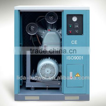 Stationary silent air compressor with cabinet