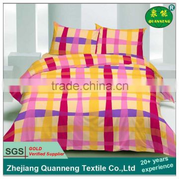 Polyester checkered bedding fabric