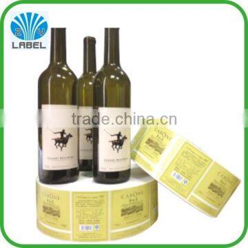 cmyk printing paper label for plastic bottles,permanent adhesive paper bottle labels