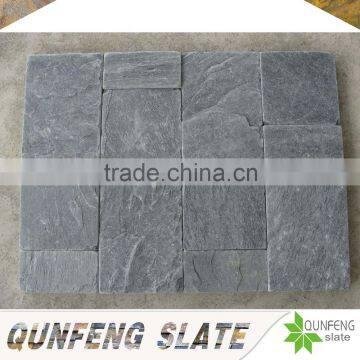 cut-to-size stone form and split surface finishing natural black tumbled paving stone slate stepping stone