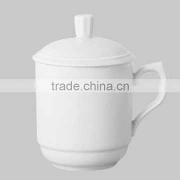 Customize white blank ceramic mug, ceramic coffee mug with lid, morning mug