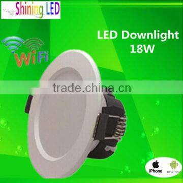 Shenzhen Factory 86-265V Wifi/Remote Control 18W Intelligent LED Downlight