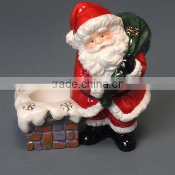 ceramic santa claus tealight holder