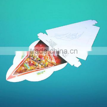 Hot selling ivory board triangle pizza box