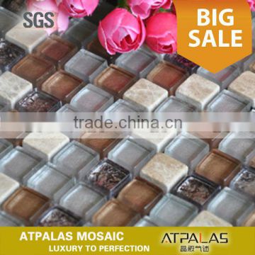 Stone Glass Tile - glass and stone mosaic tile, stone blend glass mosaic tile EGS176