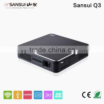 Sansui Q3 latest Portable Mini DLP Pico projector with HDMI /WIFi/USB for smartphones