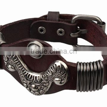 high quanlity cowhide Leather vintage leather bracelet