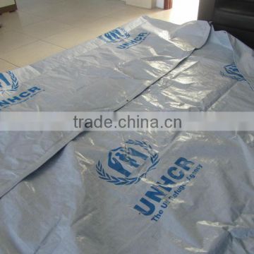 Custom made UNHCR plastic poly tarp 4x5m