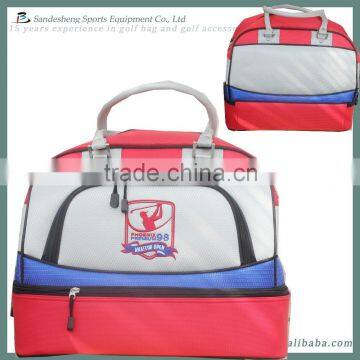 Fashion new design nylon golf clothes bag with shoe compartment