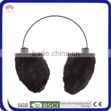 warm and cheap fashion black fur earmuffs