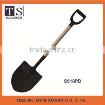 Types of spade steel garden snow shovel with plastic D grip