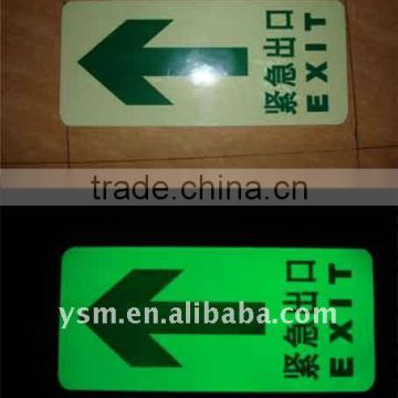 Luminescent vinyl film for fire safety exitsigns