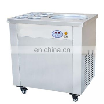Hot Sale China Thailand Single 1 Flat Pan single 1 compressor Roll Fry Fried Ice Cream Machine