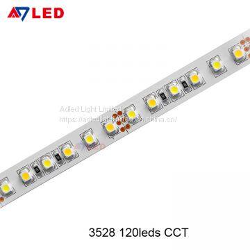 Adled Light UL listed led tape light 3528 smd dc12v warm white cold white dual color changeable led flexible strip