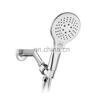 Complete White Plastic 3 function Button Rain Hand Shower