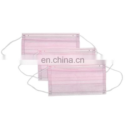 Factory Selling Pink 3 Ply Disposable Earloop Promotional Mask Non-woven