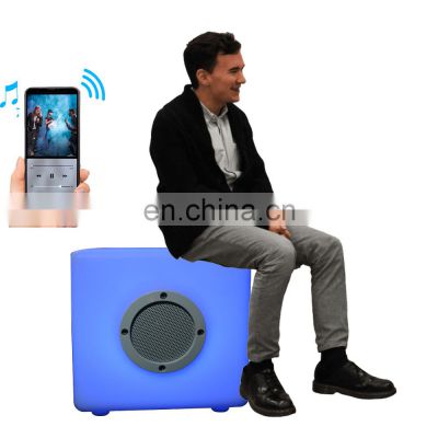 LED lighting Portable Speaker Waterproof rechargeable cordless plastic music cube LED speaker light outdoor waterproof