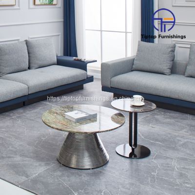 2022 Tiptop New Design Living Room Modern Home Furniture Stainless Steel Frame Square Coffee Table Golden Glass Mirror Centre Tables
