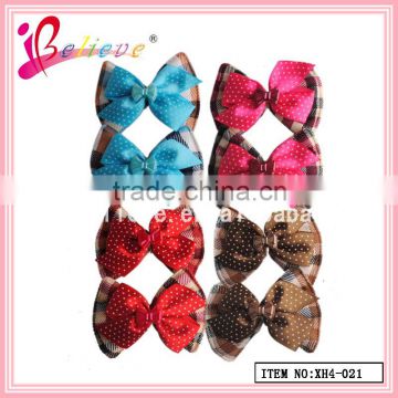 Handmade claw clip hair bow,2.2 inch mini ribbon bow baby hair accessories