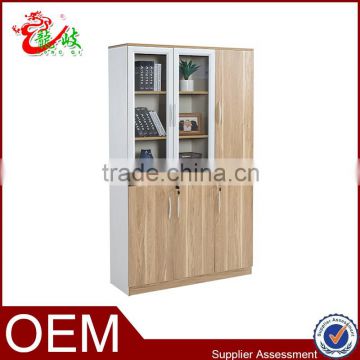 2016 high quality melamine wooden filing cabinet with glass doors M1681B