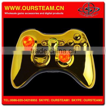 Custom Chrome Golden Video Game Controller For XBOX 360 Wireless